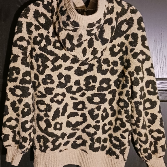LOFT leopard print hoodie sweater - Picture 3 of 6